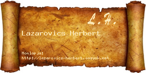 Lazarovics Herbert névjegykártya